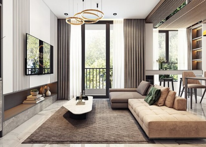 Thiet Ke Khong Gian Song Dang Cap: Noi That Chung Cu 90m2 